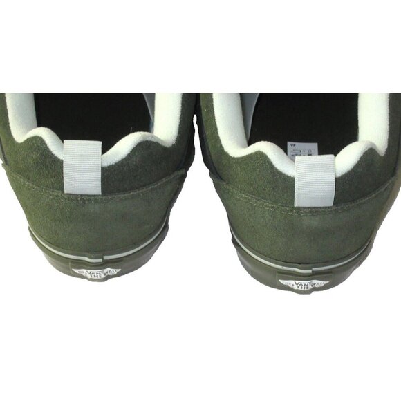 Vans Men\'s Knu Skool Utility Mono Olive Green Suede Skate Shoes sizes NIB